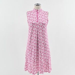 Gottex Studio Geo Pink Sleeveless Dress Size M‎ Athletic Pickleball Tennis Golf